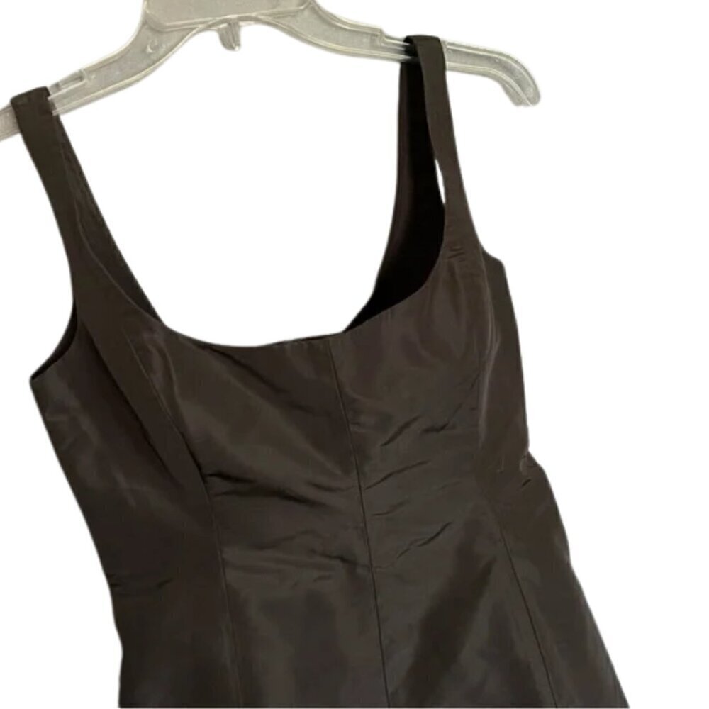 J. Crew Elegant Brown Silk Sleeveless Dress with Slip Size - Picture 3 of 7